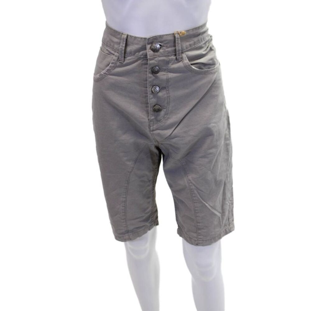 NYC Industry Womens Cotton Distressed Buttoned Casual Shorts Gray Size 26